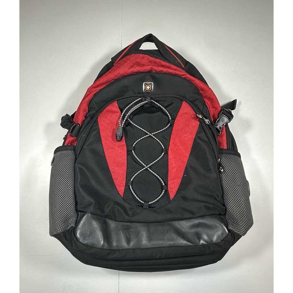 Swiss Gear Wenger Backpack Red Black Bungee School Travel